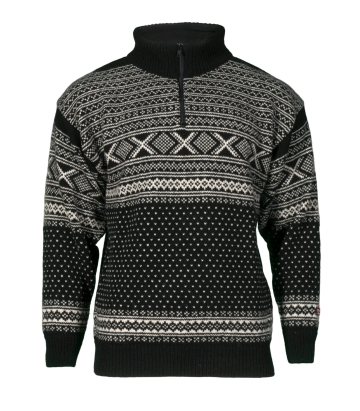 Norweger Pullover Setesdal - schwarz/weiß