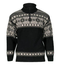Norweger Pullover Schneeflocke - schwarz