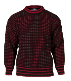 Norweger Wollpullover - Farbkombination rot / schwarz